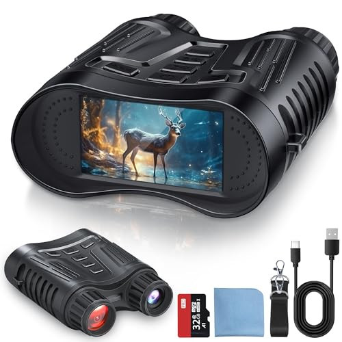 4K Night Vision Goggles Binoculars - Infrared Night Vision in 100% Darkness, 3.2'' Large Screen, 8X Digital Zoom, 32GB Card to Save Photos and Videos for Camping Hunting & Security | Amazon (US)