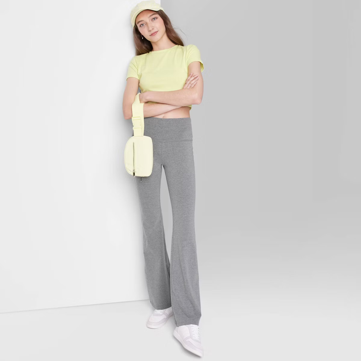 Women's High-Waisted Flare Leggings - Wild Fable™ Heather Gray | Target