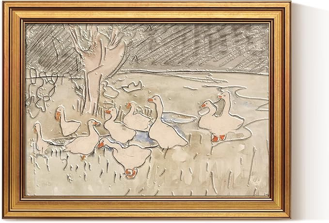 InSimSea Gold Framed Canvas Prints Textured Wall Art, 3D Embossed Vintage Decor, Farmhouse Nurser... | Amazon (US)