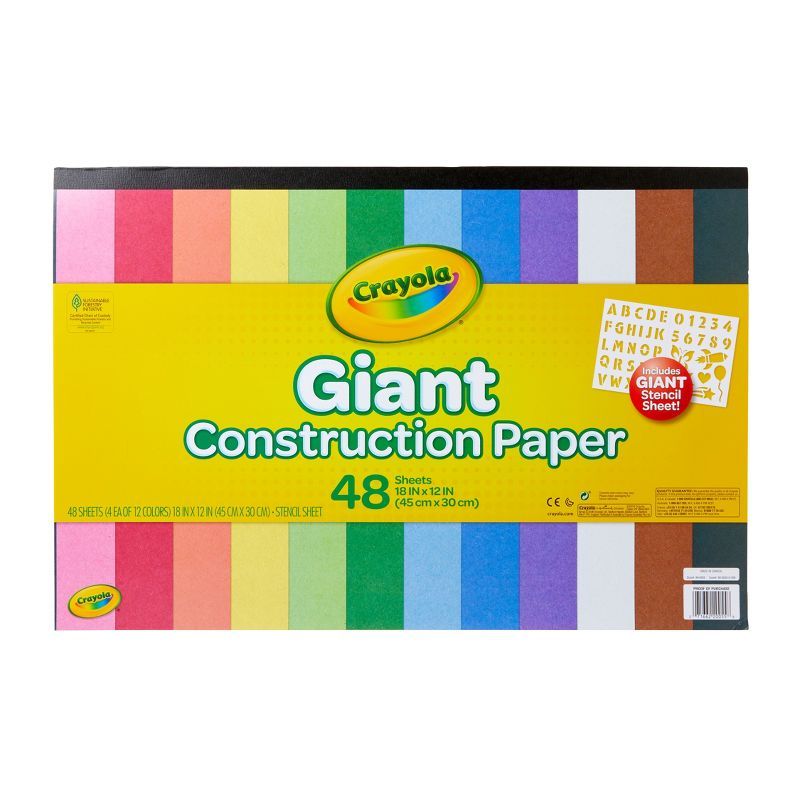 Crayola 48-Sheet Giant Construction Paper with Stencil 12-Color | Target