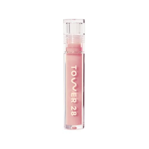 Tower 28 ShineOn Milky Lip Jelly, OAT | Non-Sticky, Vegan Lip Gloss in Milky Peachy Pink | Apricot and Raspberry Seed Oil | Moisturizing, Clean, Cruelty Free | Amazon (US)