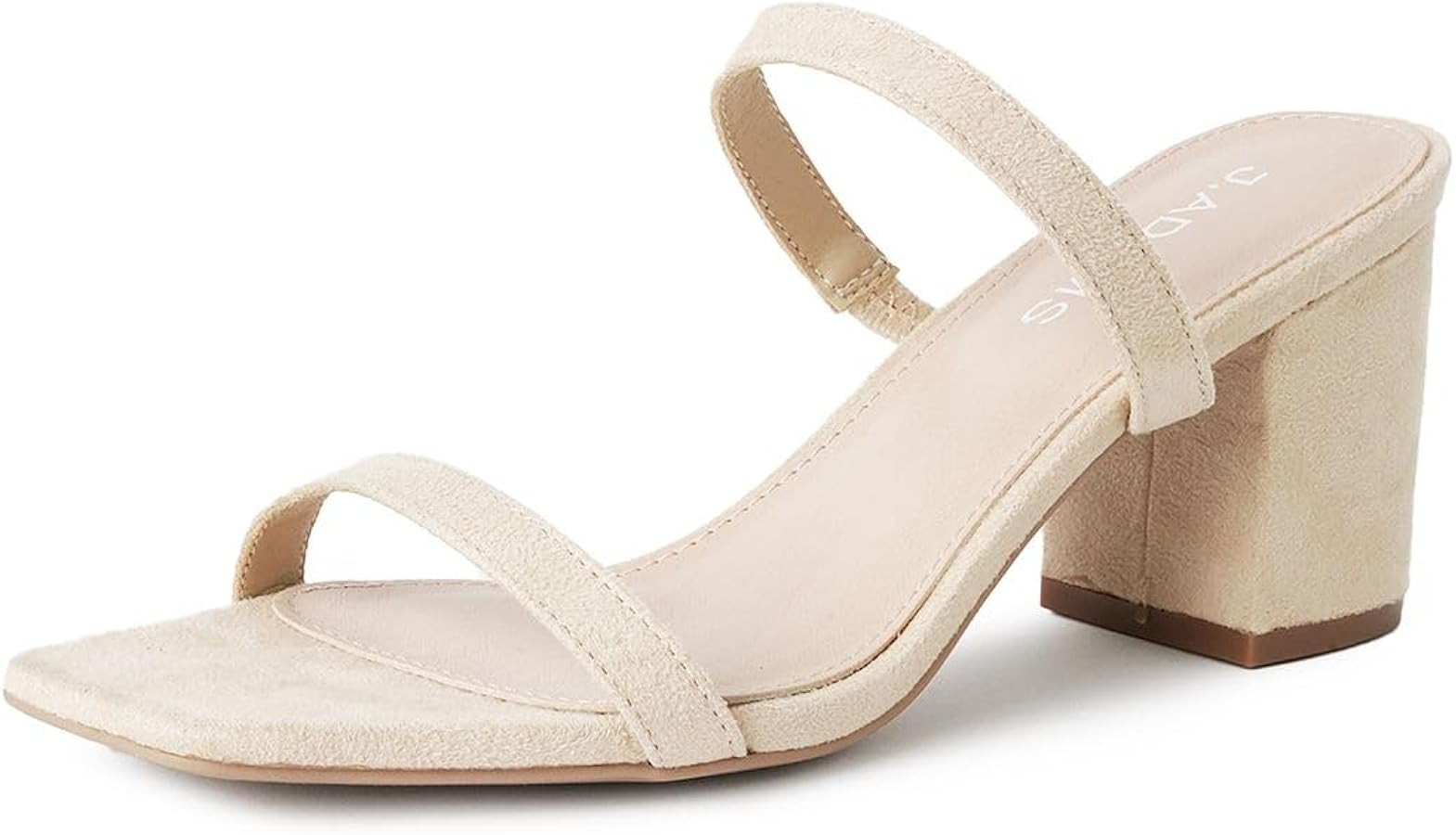 J. Adams Silver Dressy Women's Heeled Sandals - Size 0, Medium Width, 3 Inch Block Heel, Double S... | Amazon (US)