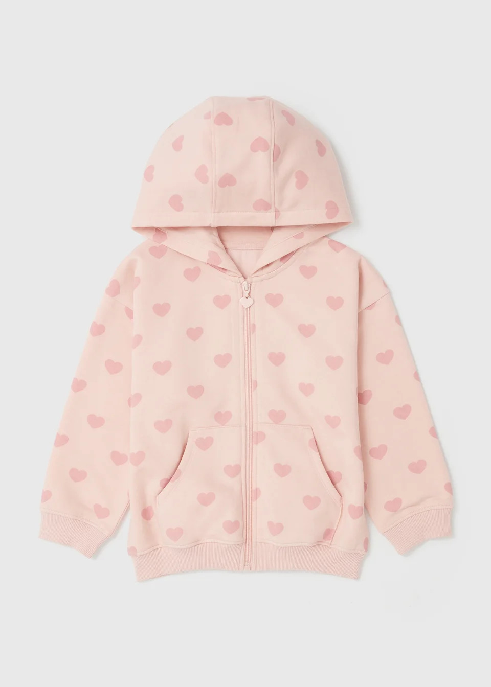 Girls Pink Heart Zip Up Hoodie (1-7yrs) - 1 to 1 half years | Matalan (UK)