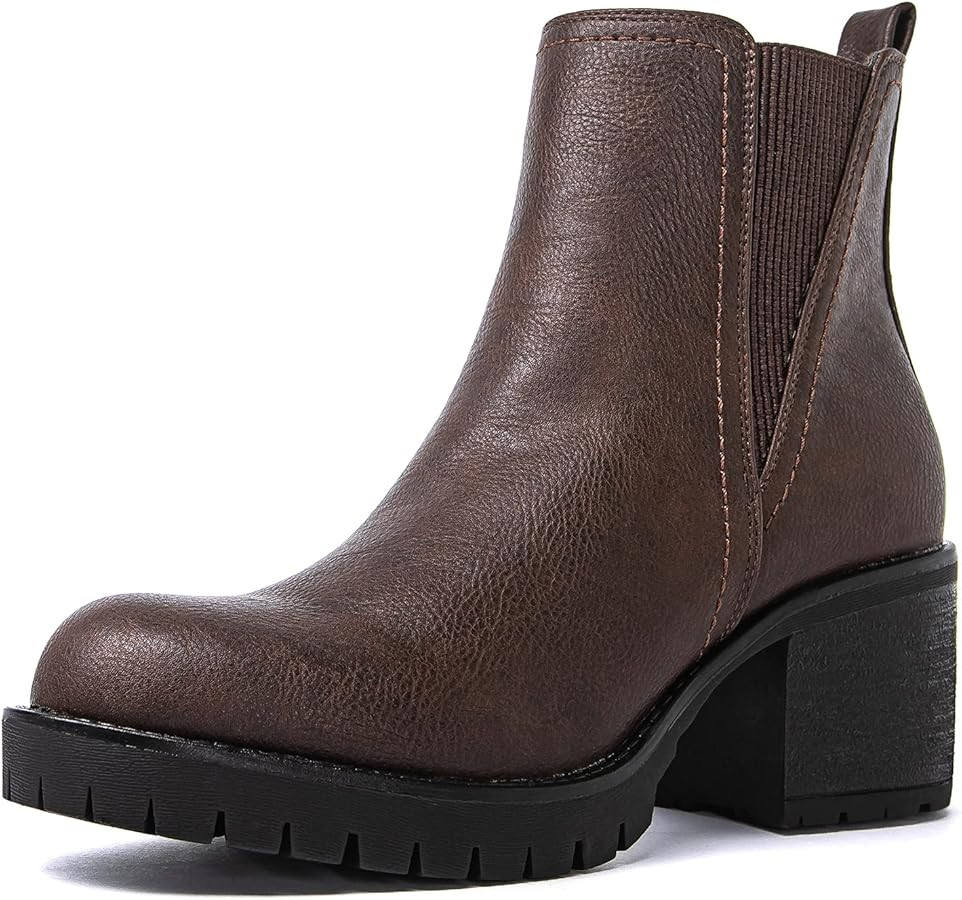 GLOBALWIN Chelsea Boots Women Lug Sole Boots For Women | Amazon (US)