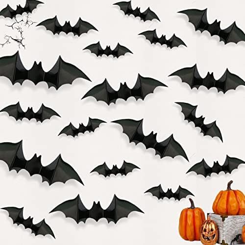 Halloween Bats Wall Stickers， PVC Removable Wall Window Door Decor， Halloween Waterproof Bats... | Amazon (US)