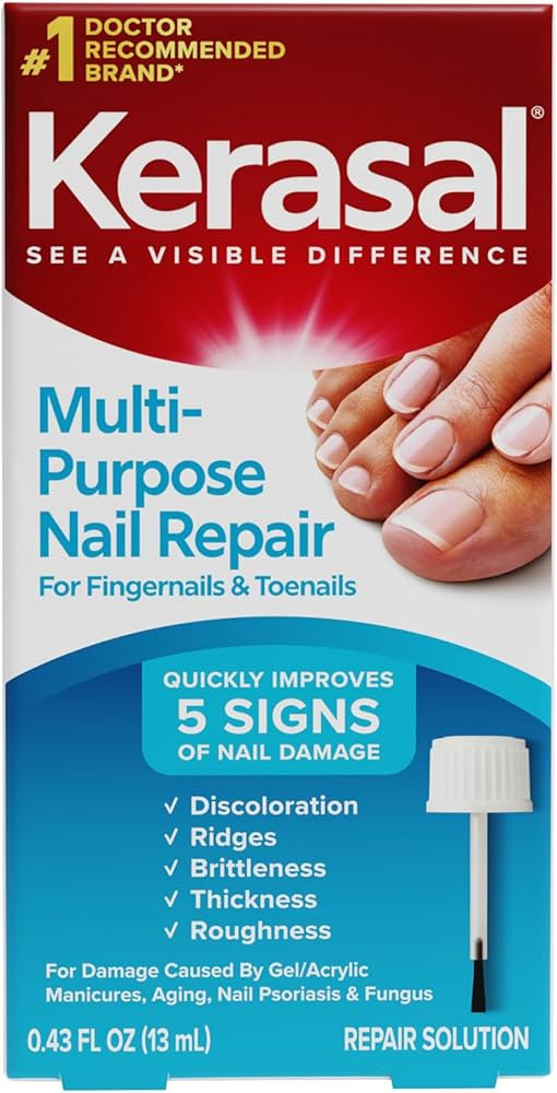 Kerasal Multi-Purpose Nail Repair, Nail Solution for Discolored and Damaged Nails, 0.43 fl oz | Amazon (US)