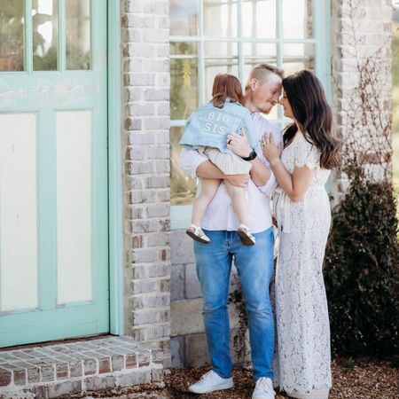 White Lace Maxi Wrap Dress (old from Vici Collection) - similar linked

Big Sis Patch Jacket (DIY) - similar linked 

Photographer: @kbzimmphotography

Pregnancy announcement / baby announcement / diy patch jacket / wrap dress 

#LTKbaby #LTKbump #LTKfamily