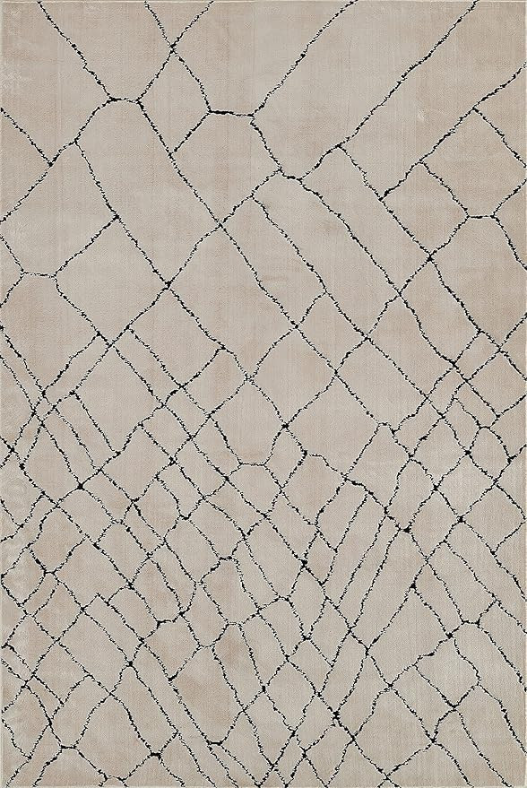 Momeni Noho Polyester Area Rug, Ivory, 5'3" X 7'6" Sized Rug for Living Room, Bedroom, Dining Roo... | Amazon (US)