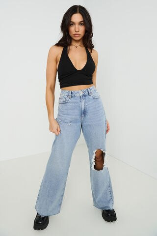 Street Wide Leg Jean - Baker Blue | Garage Clothing