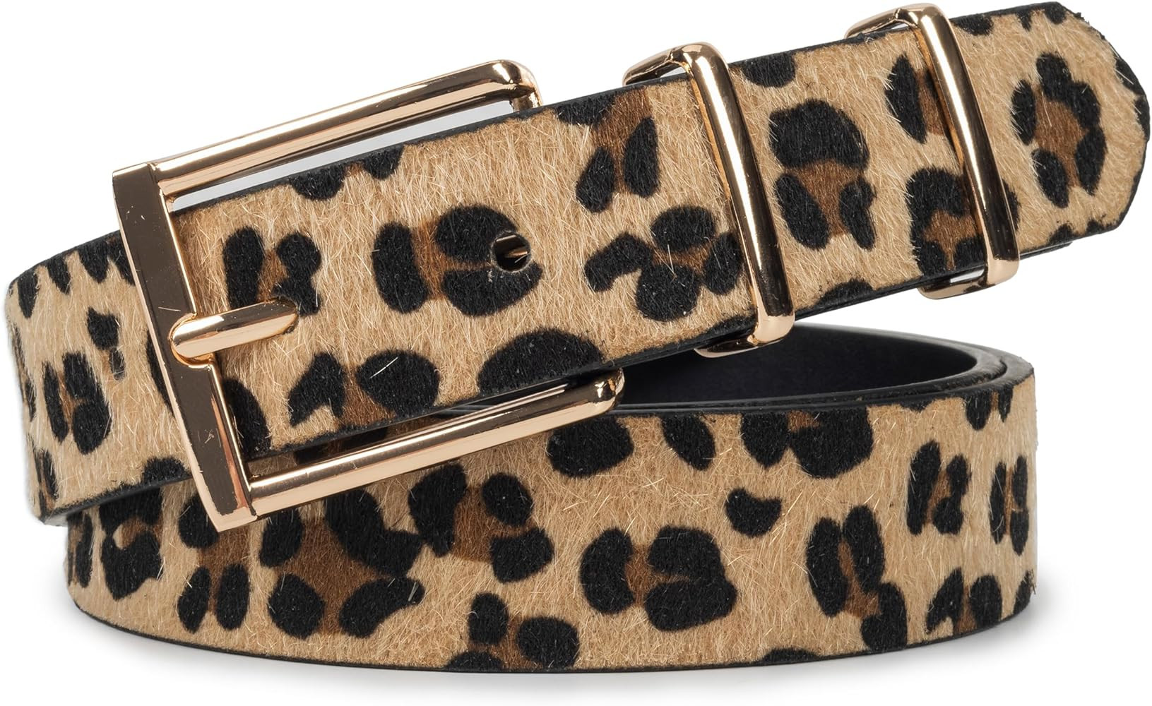 Leopard Print Belts for Women Waist Belt Artificial Horse hair Belts for Jeans dress | Amazon (US)
