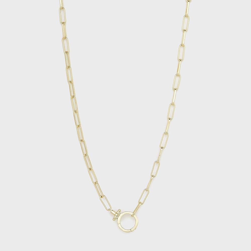 gorjana Women's Parker Paperclip Link Chain Necklace, 18k Gold Plated, Chunky Clasp | Amazon (US)