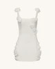 Elaina White Rosette Applique Mini Dress - White | JW PEI US