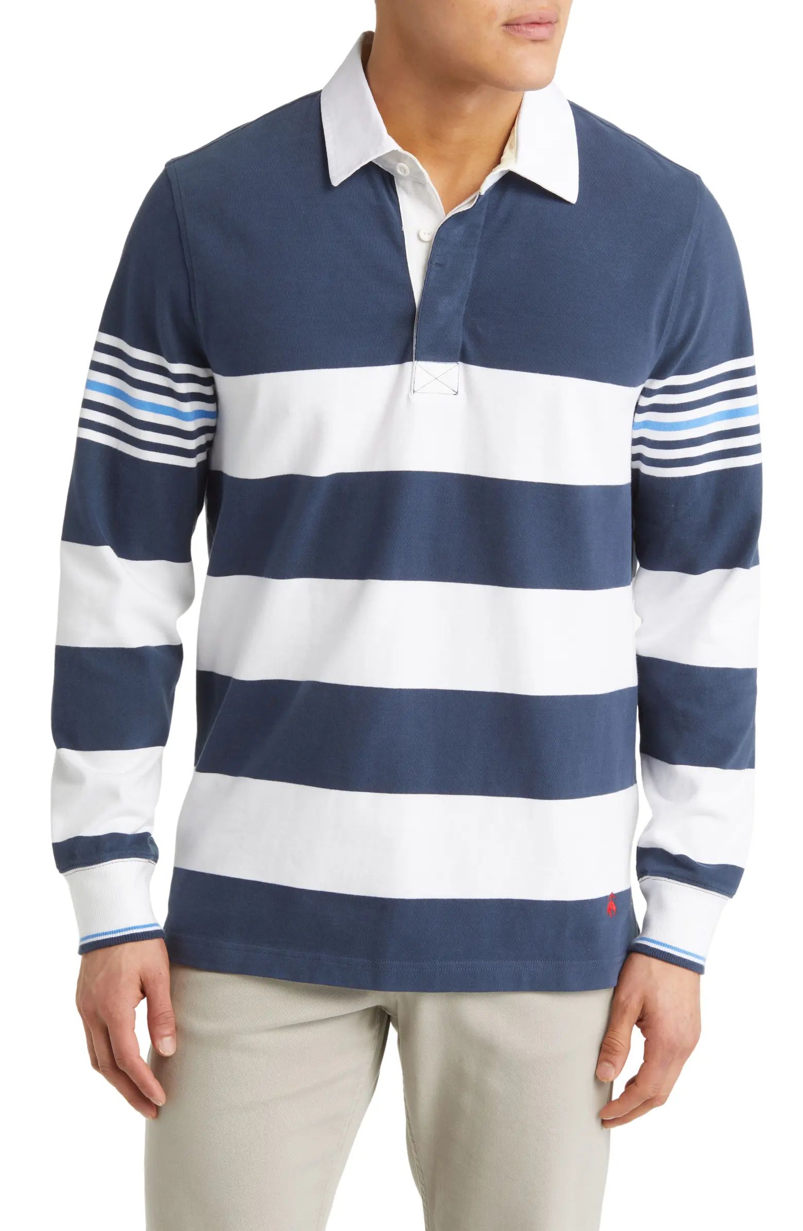 Brooks Brothers Rowing Stripe Cotton Rugby Shirt | Nordstrom | Nordstrom