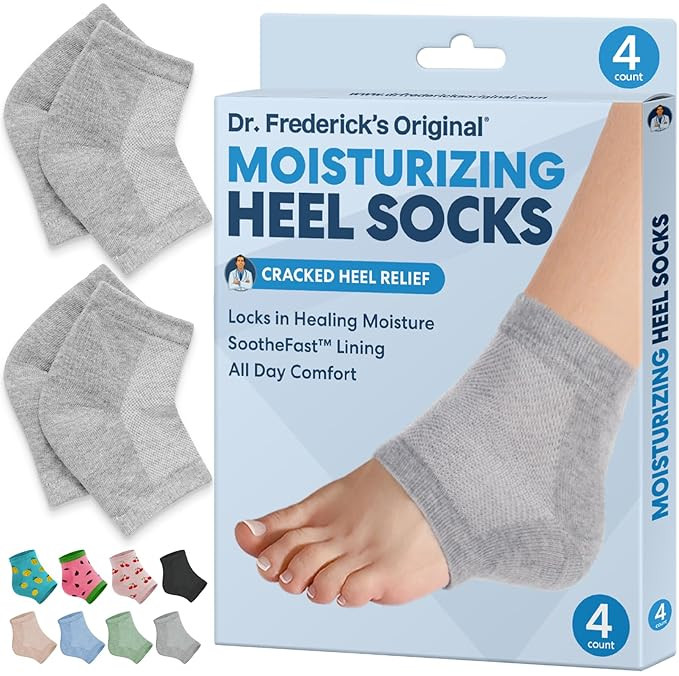 Dr. Frederick's Original Moisturizing Heel Socks for Dry Cracked Heels Treatment - Infused with O... | Amazon (US)