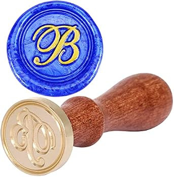 Letter B Wax Seal Stamp, Yoption Vintage Retro Brass Head Wooden Handle Alphabet Letter Initial W... | Amazon (US)
