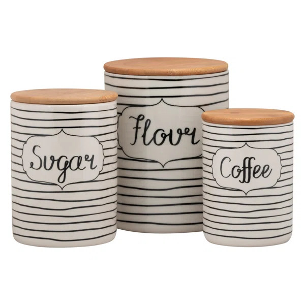 Everyday Coffee, Sugar, Flour Kitchen Canister Set | Wayfair North America