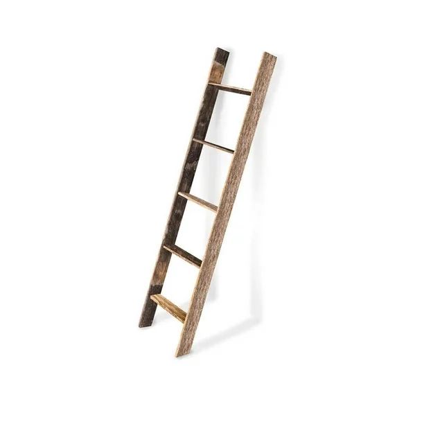 Rustic Farmhouse 5ft Reclaimed Wood Decorative Picket Ladder (Weathered Gray) | Walmart (US)