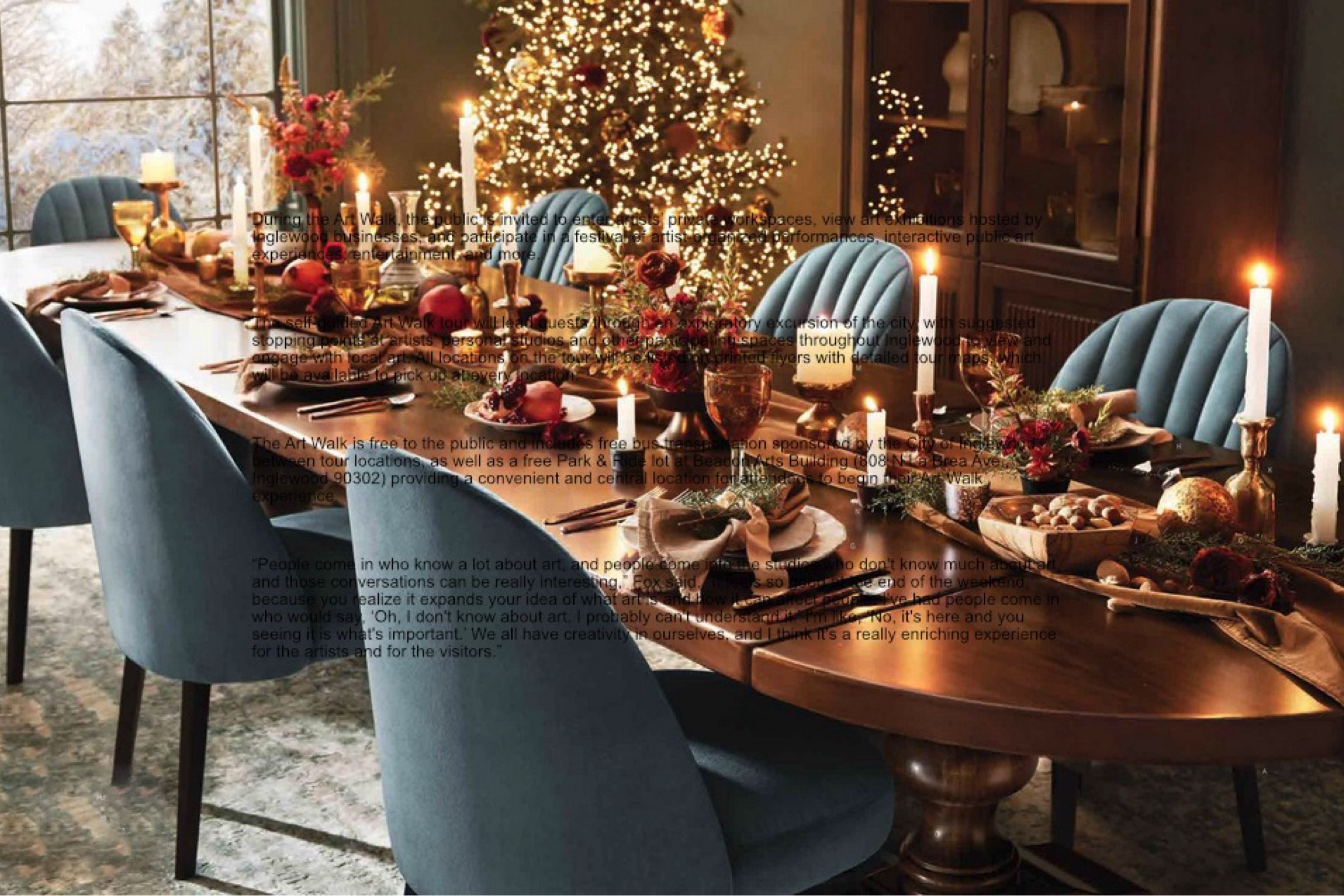 Get ready to gather. Love this stunning holiday dining room by Arhaus. The focal point here is the extended Tuscan dining table crafted by the Italian artisans . It has an old world charm with a clean lined silhouettes and look fresh and timeless when paired with the modern channeled blue dining chairs. The high-low pile handknotted rug anchors the  space with a touch of elegance. 

#LTKHome #LTKGiftGuide #LTKHoliday