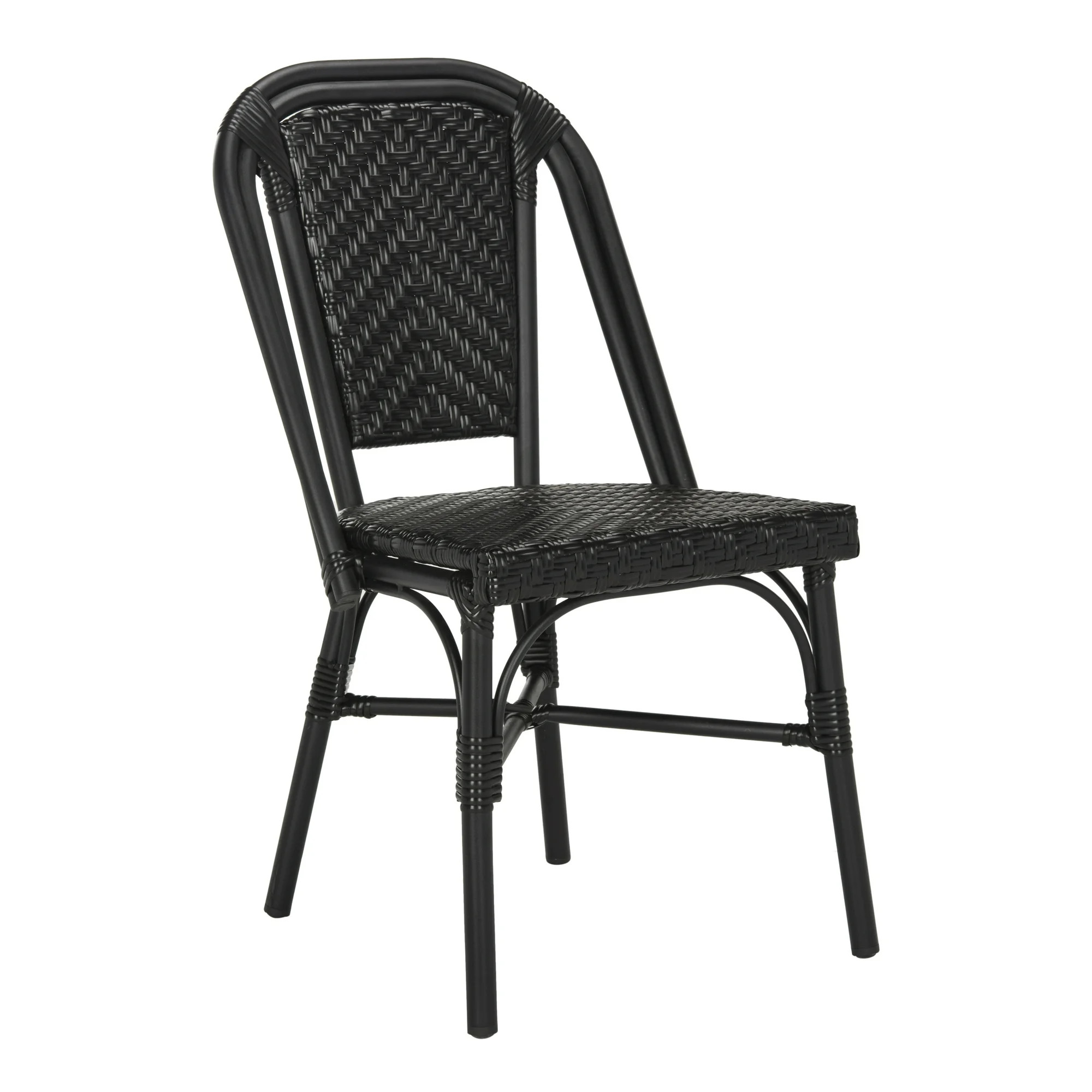 Safavieh Daria Outdoor Patio Stacking Side Chair, Set of 2 - Black | Walmart (US)