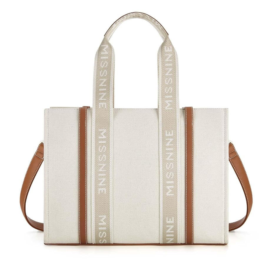 Missnine Tote Bag for Women Canvas Top Handle Satchel Purse Trendy Lightweight Hobo Shoulder Bag ... | Amazon (US)