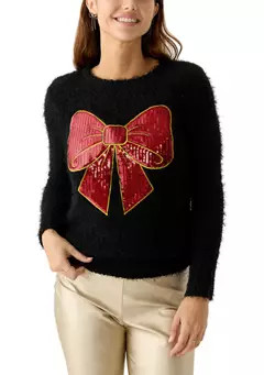 Joyland Women's Sequin Bow Sweater | Belk