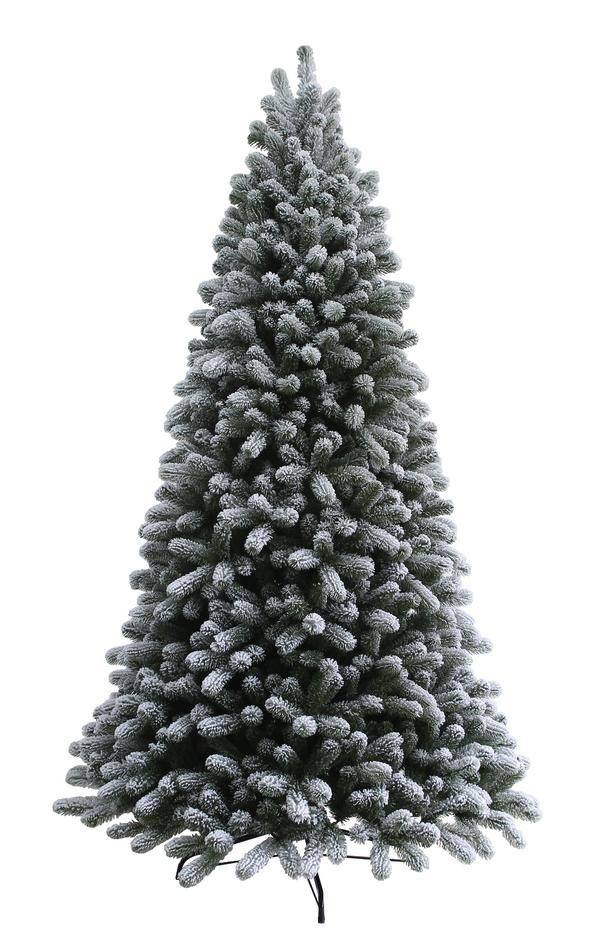 9' King Flock® Artificial Christmas Tree with 1100 Warm White LED Lights | King of Christmas