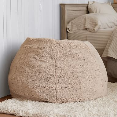 Sherpa Light Khaki Bean Bag Chair | Pottery Barn Teen | Pottery Barn Teen