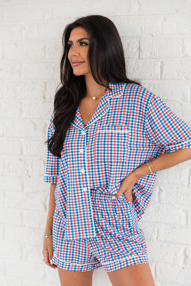 Good To Get Away Patriotic Gingham Set | Pink Lily