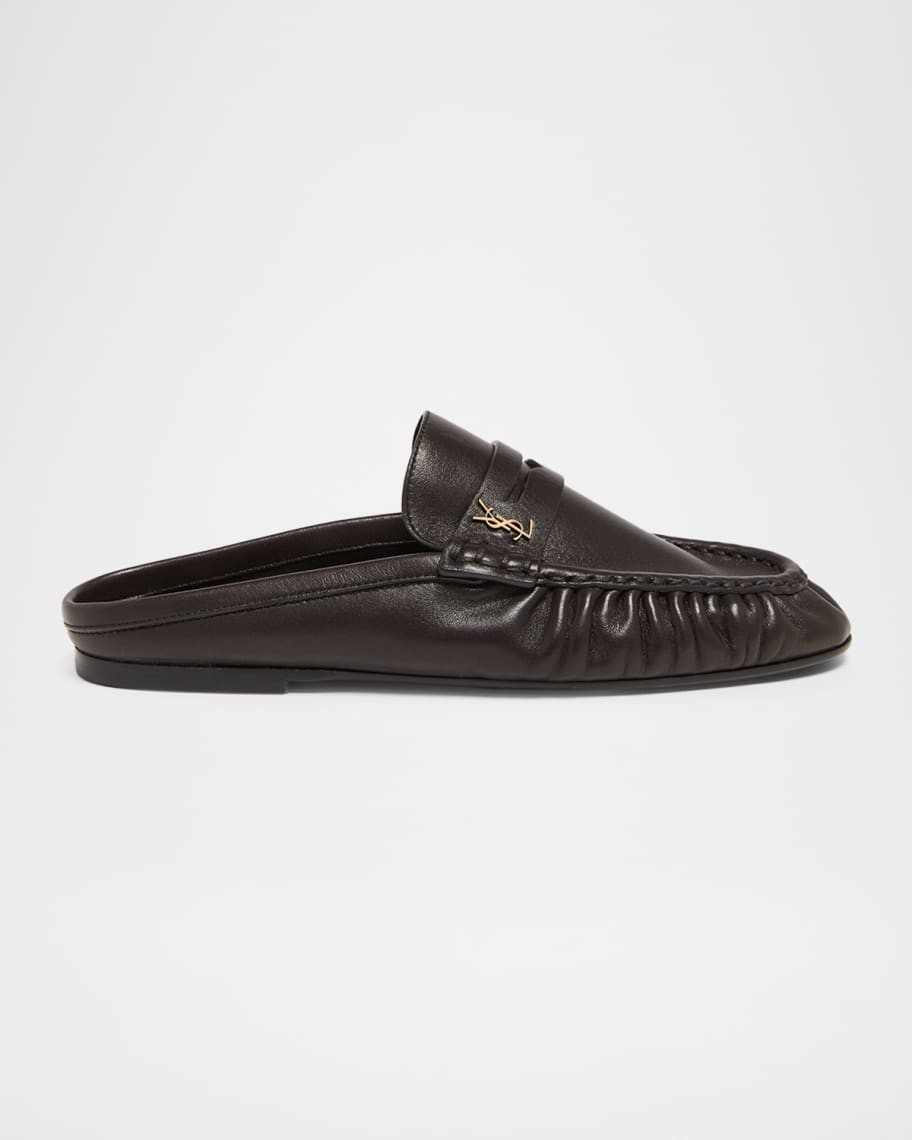 Saint Laurent Le Loafer Leather Penny Loafer Mules | Neiman Marcus