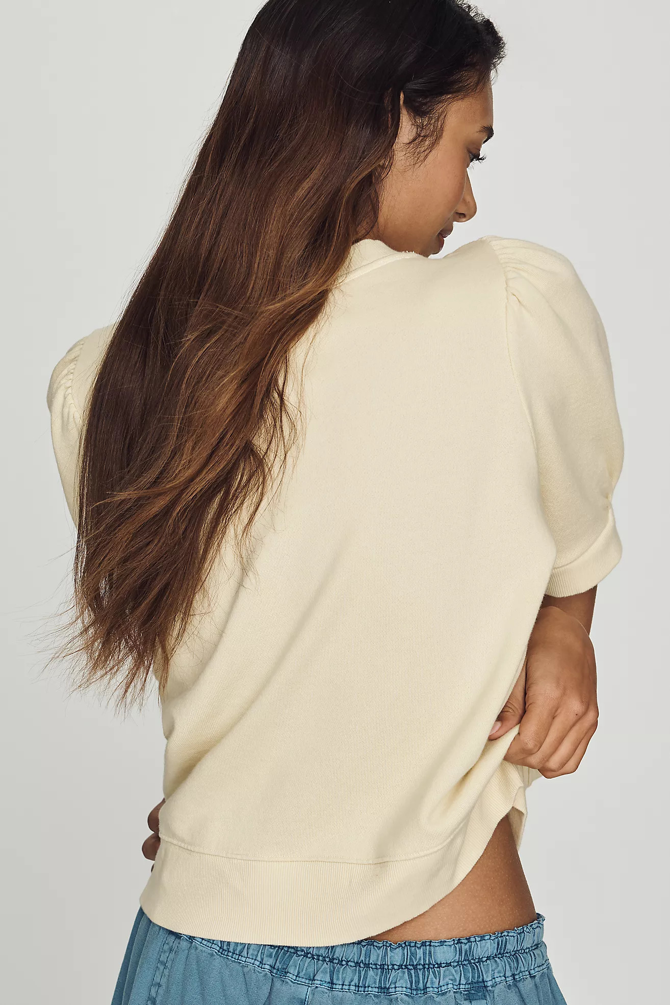 Maeve Puff-Sleeve Sweatshirt Tee | Anthropologie (US)