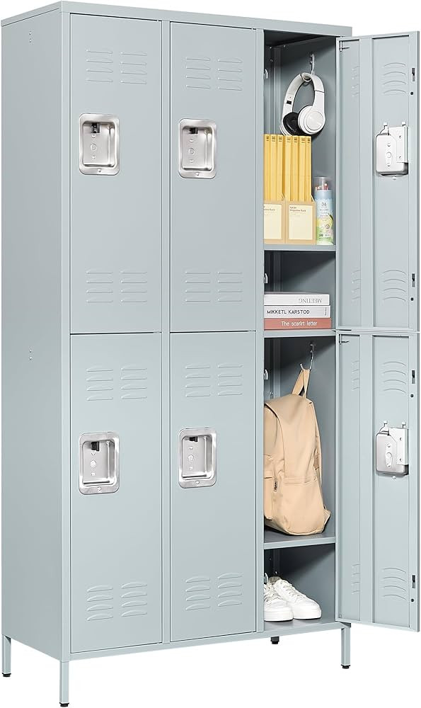 Letaya Metal Lockers for Employees-6 Door Storage Locker with Shelves and Lockable Steel Cabinet ... | Amazon (US)
