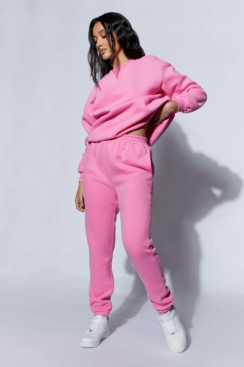 Camille Oversized Fleeceback Jogger - Candy Pink | MESHKI US