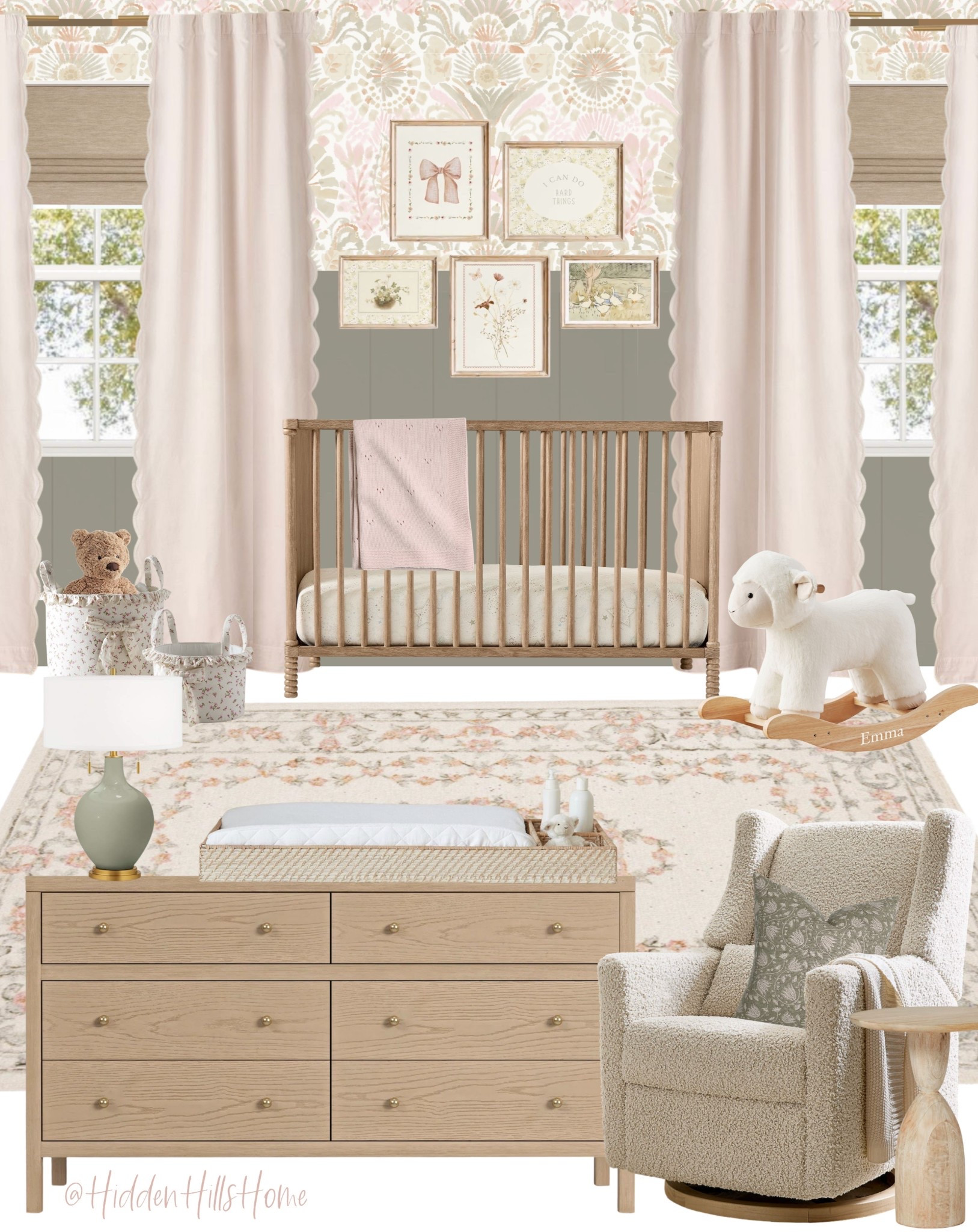 Nursery decor, baby girls room decor, nursery mood board, pink and green nursery, crib, nursery inspiration, baby room design 

#LTKSaleAlert #LTKHome #LTKBaby