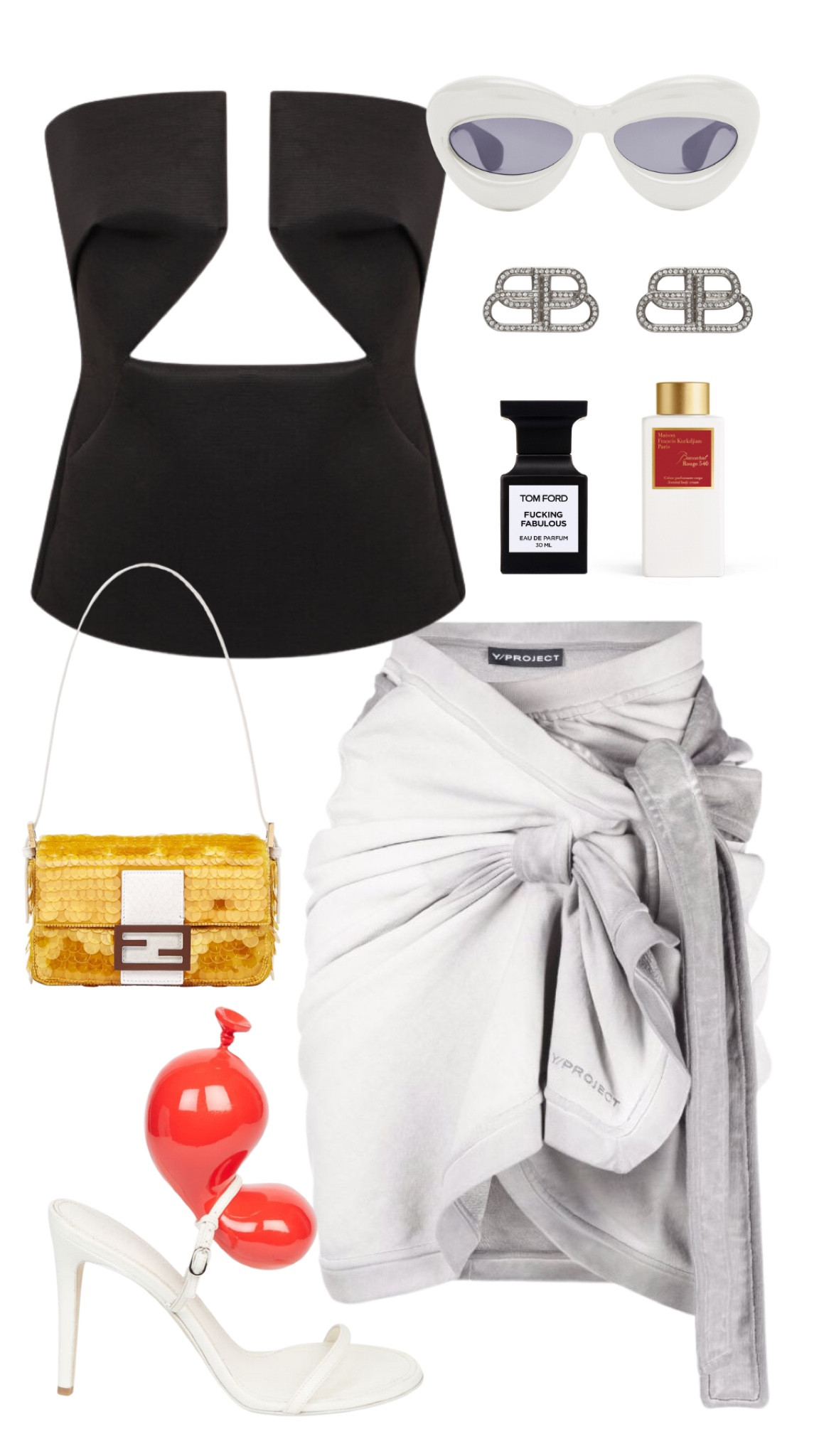 rick owens bustier
yproject skirt 
loewe heels 
fendi baguette bag 
loewe sunglasses 
balenciaga earrings 
tom ford perfume 
maison francis kurkdjian baccarat rouge 540 body cream

#LTKsalealert #LTKitbag #LTKfit