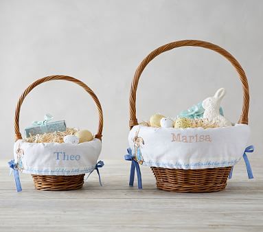 Peter Rabbit™ Bunny Script Easter Basket Liner | Pottery Barn Kids