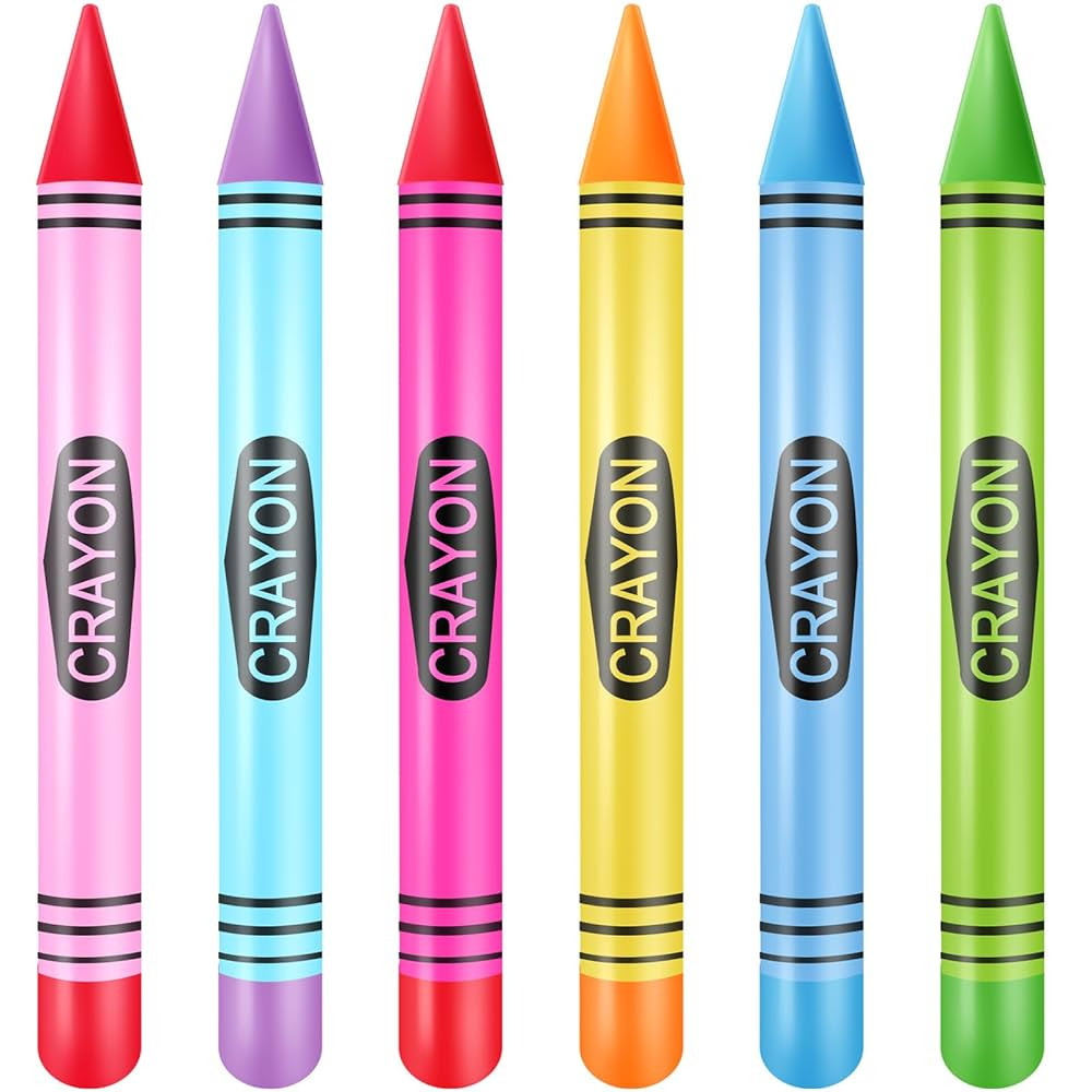 6 Pcs Back to School Decorations 41.34 Inch Jumbo Inflatable Crayons Balloons Large Neon Blow up ... | Amazon (US)