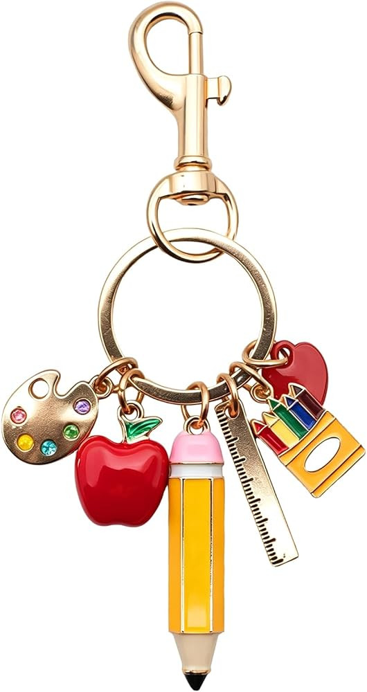 Teacher Keychain, Cute Zinc Alloy Teacher Bag Charm, Teacher Appreciation Gift for Graduation & Thanksgiving Day | Amazon (US)