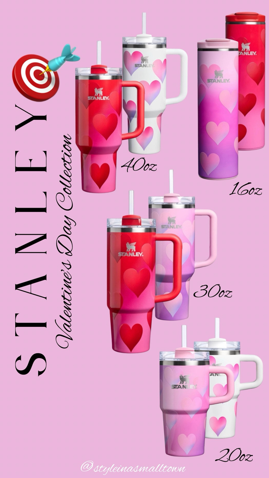 Stanley just released their new Valentine’s Day collection at Target and it’s selling fast! 🎯💗 They come in 16, 20, 30 and 40oz bottles  

Stanley Valentine’s Day collection at Target, Target exclusive Stanley Valentine, Stanley Valentine’s Day tumbler, Stanley Quencher Valentine edition, Stanley H2.0 FlowState Valentine, Stanley Valentine Target drop, Target Stanley Valentine release, Stanley heart tumbler, pink and red Stanley Valentine, Stanley Ruby Hearts tumbler, Stanley Sweet Hearts tumbler, Stanley Valentine 40oz, Stanley Valentine 30oz, Stanley Valentine 20oz, Stanley Quencher heart design, Stanley Valentine gift idea, Stanley Valentine Galentine gift, Target Valentine Stanley cup, viral Stanley Valentine tumbler, limited edition Stanley Valentine, Target Valentine’s Day Stanley collection

#LTKHome #LTKHoliday #LTKGiftGuide