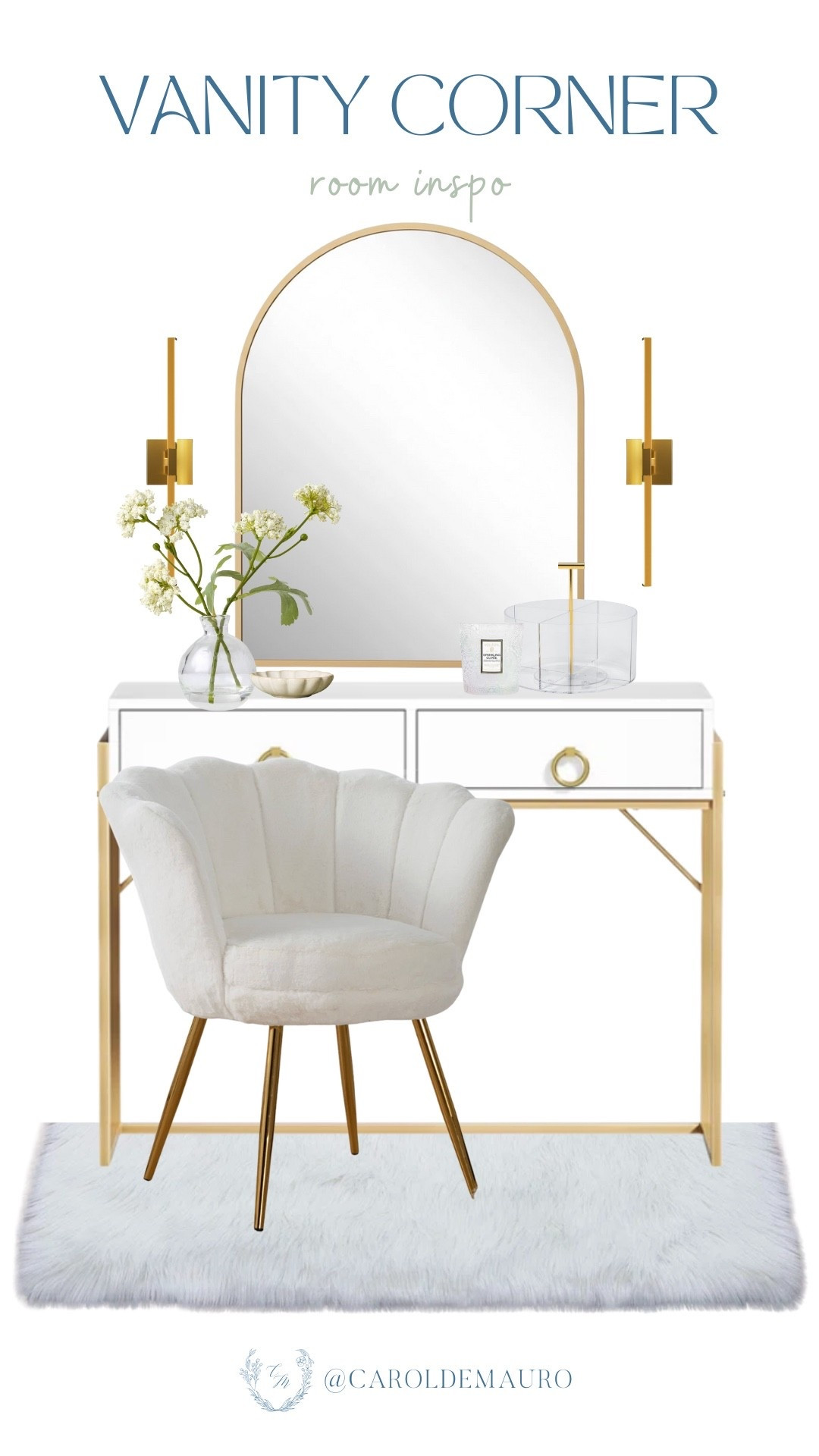 This is your sign to finally create the vanity corner of your dreams! Look at that cute shell chair, arched mirror, and that vanity table. 

minimalist aesthetic, bedroom inspo, makeup organization, beauty station, modern glam, interior decor, selfcare space, furniture finds

#LTKU #LTKHome #LTKSeasonal