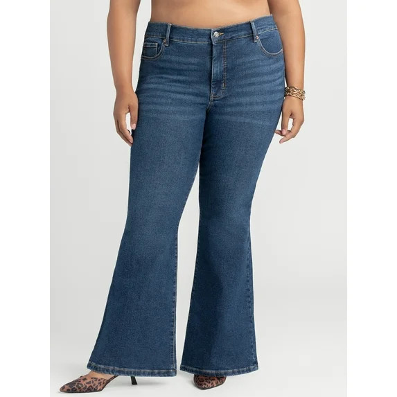 Jessica Simpson Women's and Women's Plus Daisy Fitted Flare Jeans, Sizes 2-26W - Walmart.com | Walmart (US)