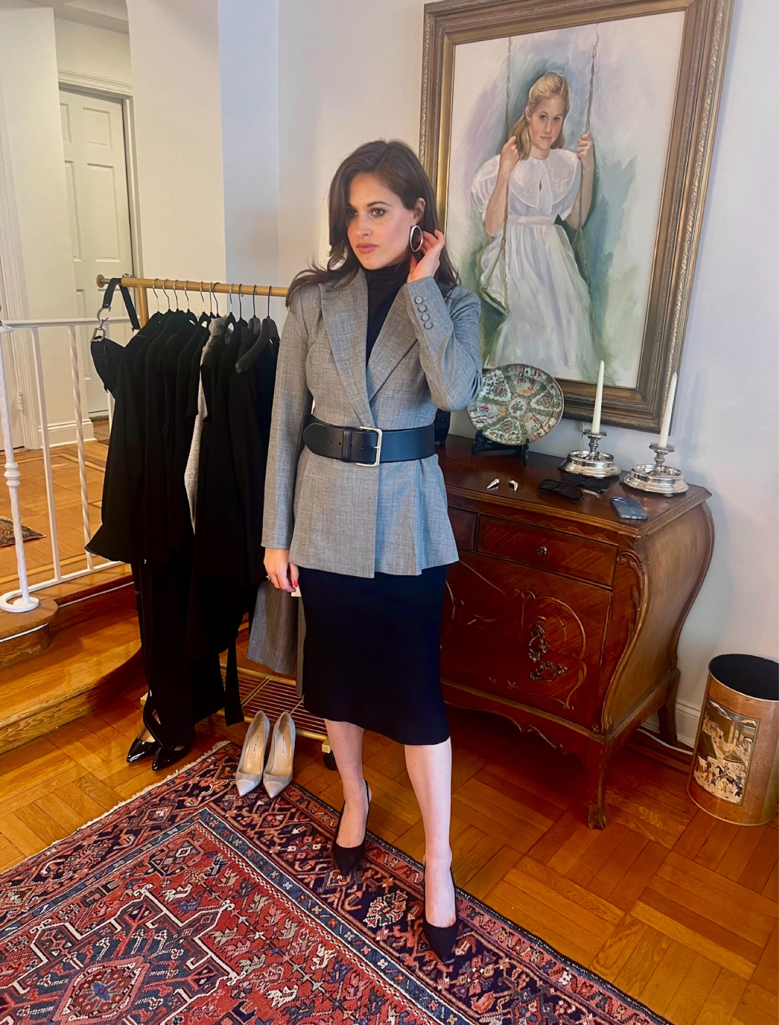 This jacket is a standout piece in any professional wardrobe! Its tailored fit, classic design, and stylish belt tie together the look! We paired it with a black skirt and black heels for a business professional outfit. Perfect for both formal meetings and casual office days, this jacket brings a touch of elegance and innovation to your work attire. Shop below to fall in love with a closet staple!
#workwear
#blackbelt
#workoutfit
#blackheels
#workjacket

#LTKU #LTKWorkwear #LTKStyleTip
