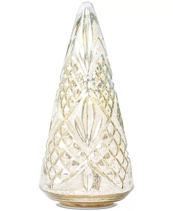 Martha Stewart Collection Woodland Shimmer Glass Textured Table Top Tree with LED, Created for Ma... | Macys (US)