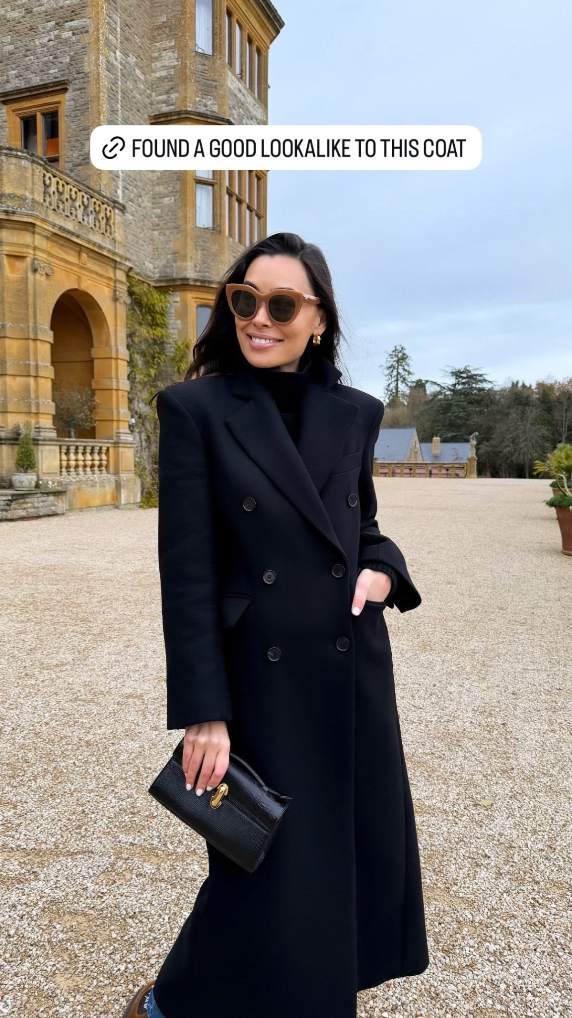 Black winter coat. 

#LTKdayinmylife #LTKSeasonal #LTKootd