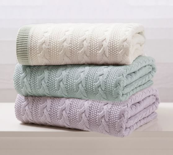 Evette Scented Cable Knit Throw | Pottery Barn (US)