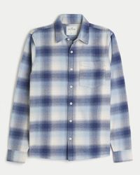 Men's Flannel Button-Through Shirt | Men's Tops | HollisterCo.com | Hollister (US)