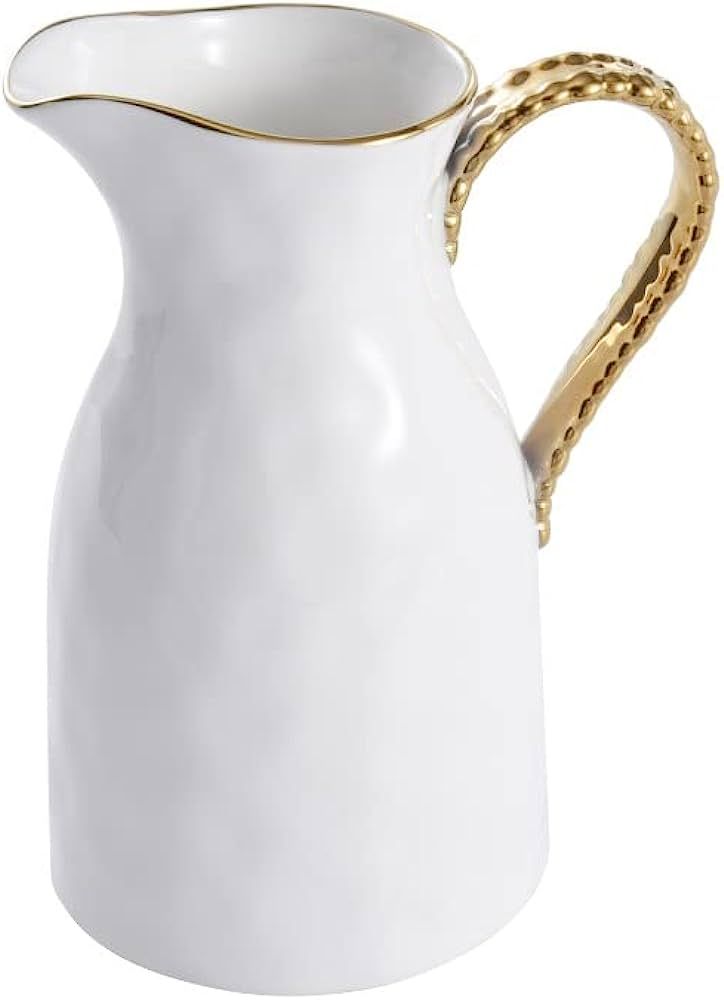 Pampa Bay Golden Salerno Titanium-Plated Porcelain Water Pitcher, 8.25 x 6.25 x 4.75in | Amazon (US)