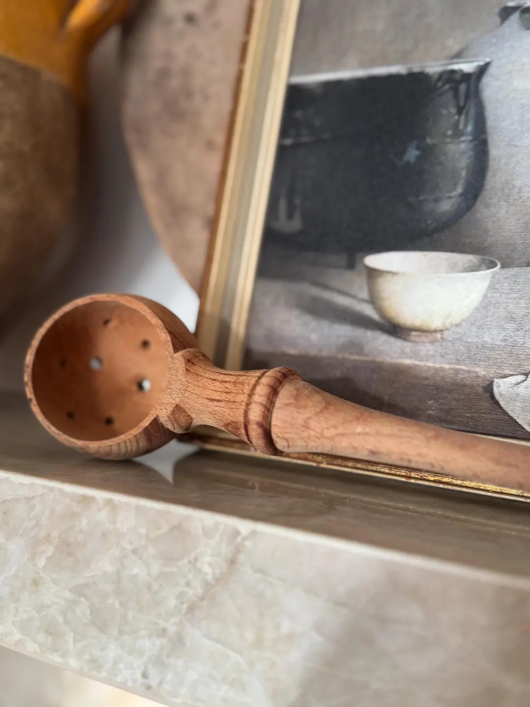 Antique French Olive Wood Scoop – Pierced Bowl, Primitive Kitchen Decor - Etsy | Etsy (US)