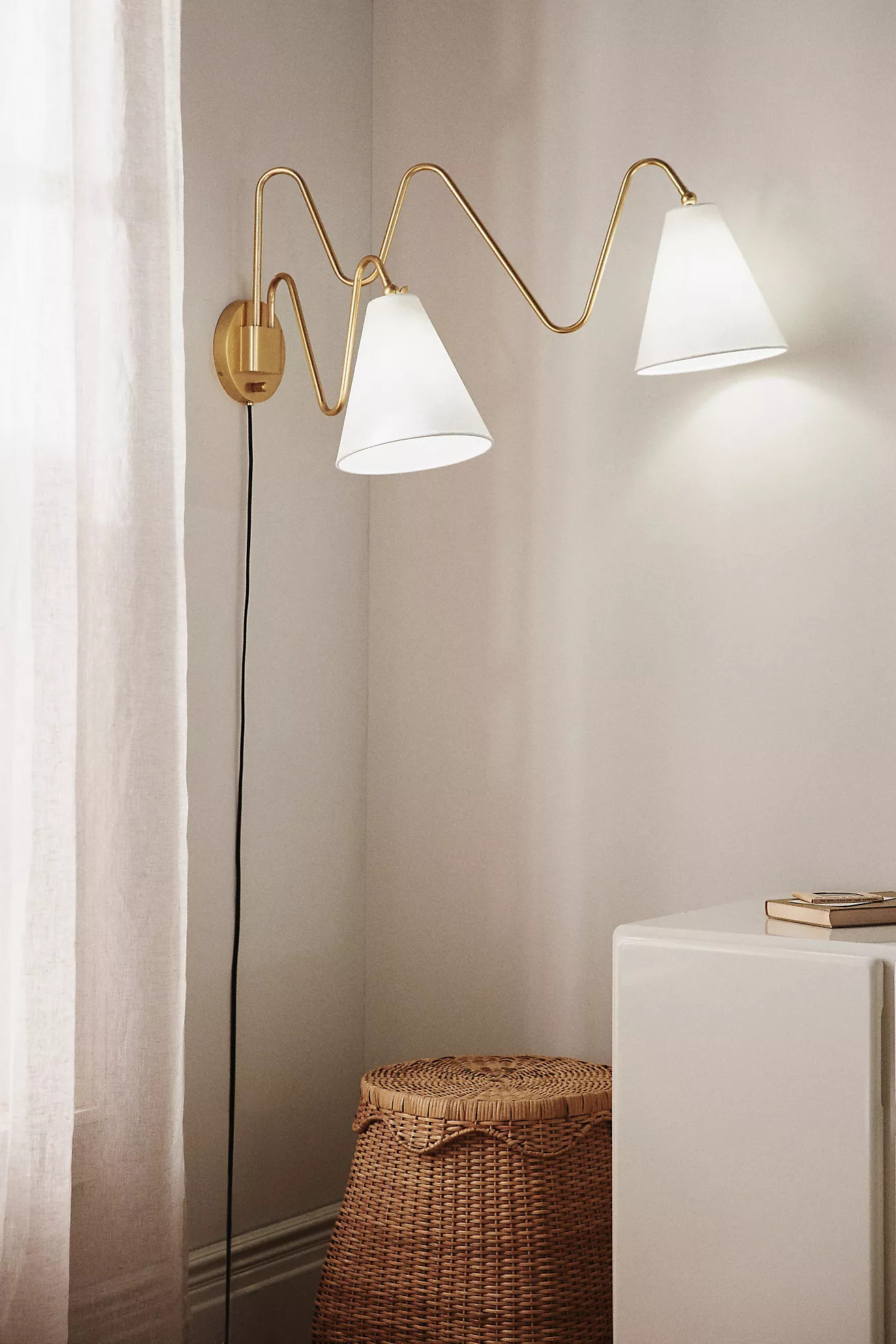 Onda Iron Double Plug-In Sconce Wall Light | Anthropologie (US)