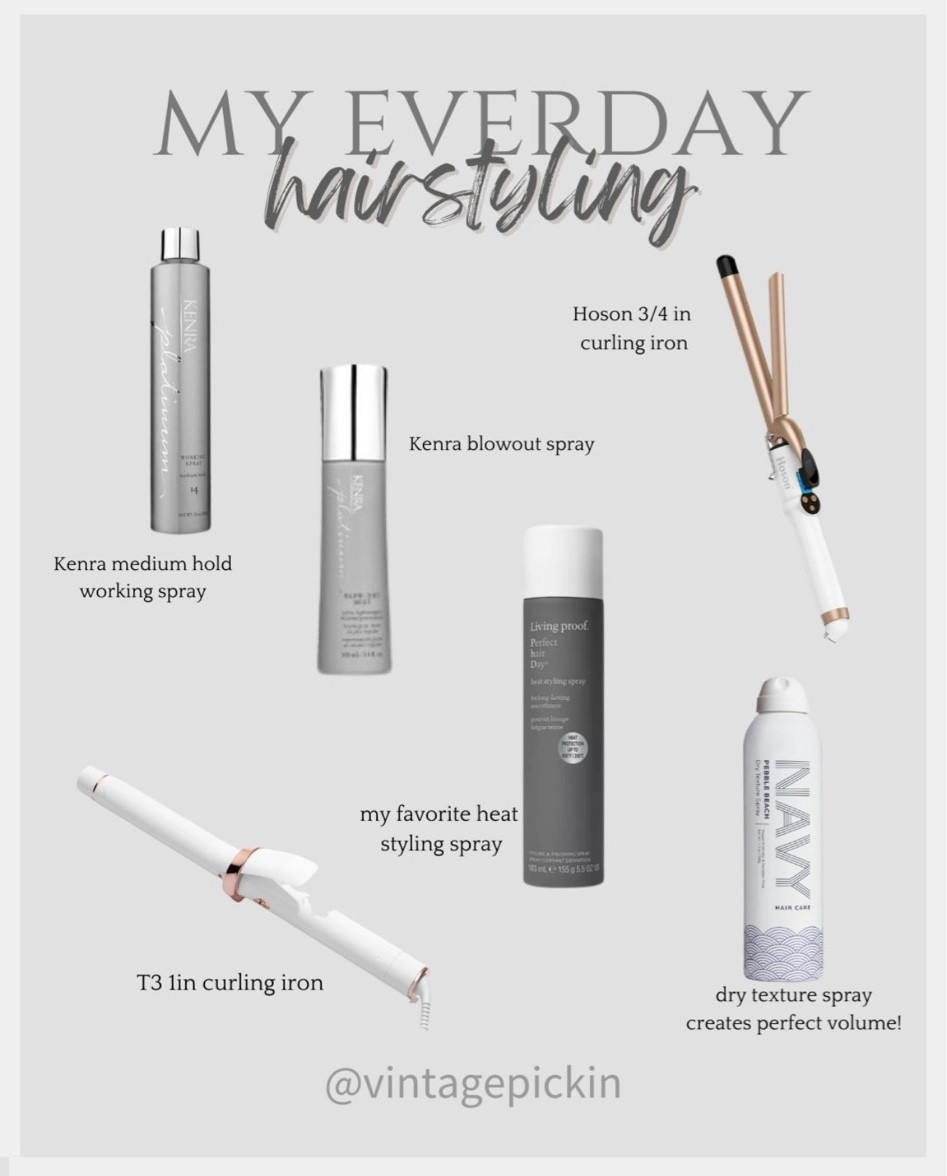 My everyday hairstyling products! 
Kenra, Navy, Hoson, T3 

#LTKstyletip #LTKFind #LTKbeauty