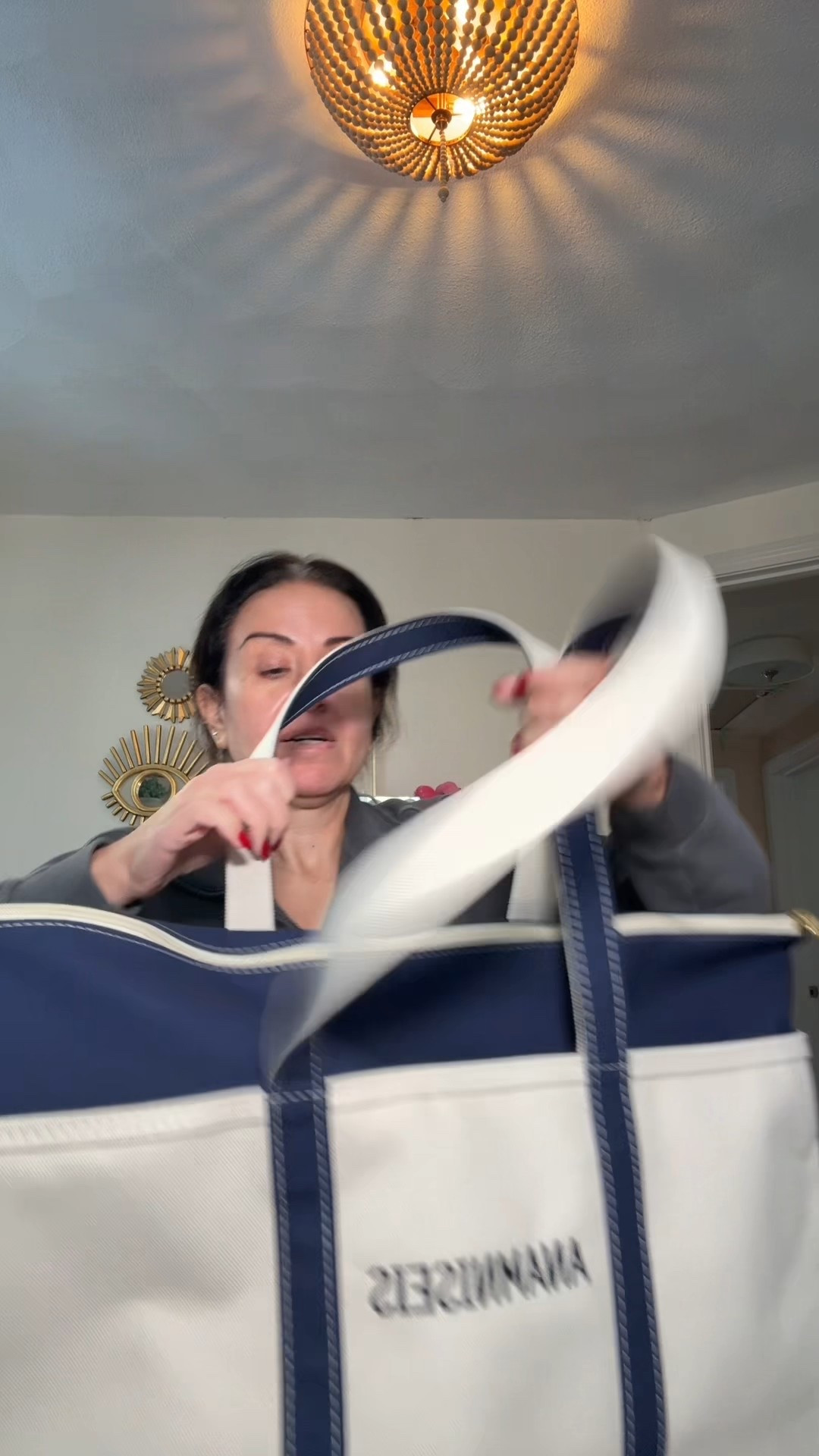 Great bag for travel! This is the ll bean boat and tote bag size large, zipper, navy with long straps. 

#LTKOver40 #LTKmomlife #LTKTravel